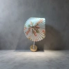 Floral pattern folding fan decorations, wall hangings for the living room and bedroom, handcrafted fabric, retro style Specification image